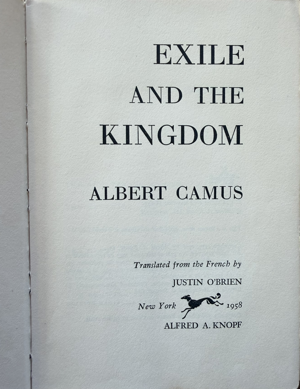 Camus — Exile and the Kingdom — additional view