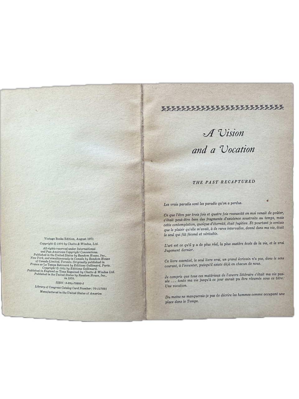 Proust — The Past Recaptured — additional view