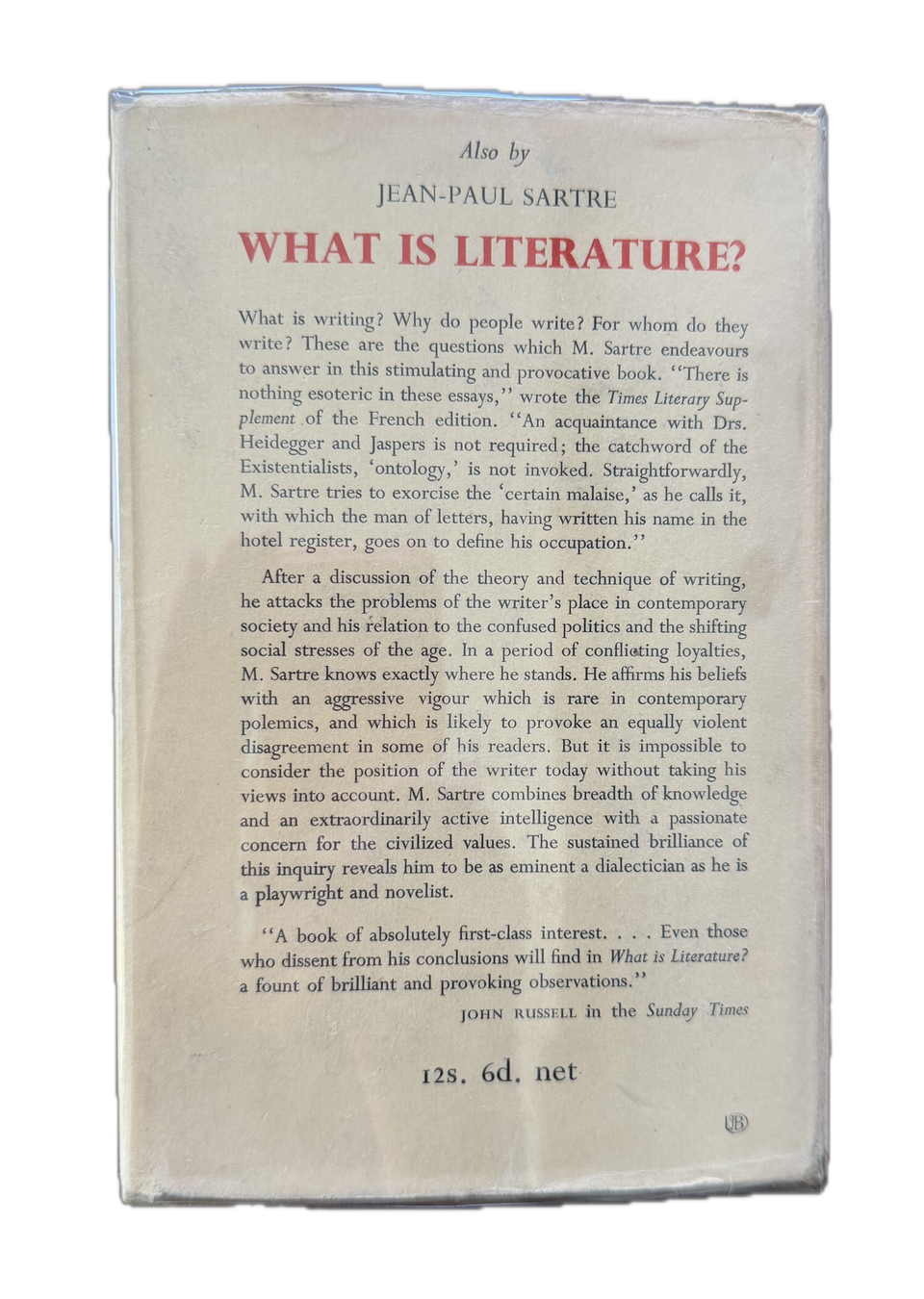 Sartre — Existentialism and Humanism — additional view