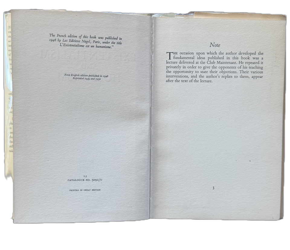 Sartre — Existentialism and Humanism — additional view